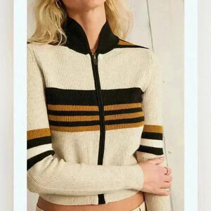 BDG Urban outfitters cream striped sweater